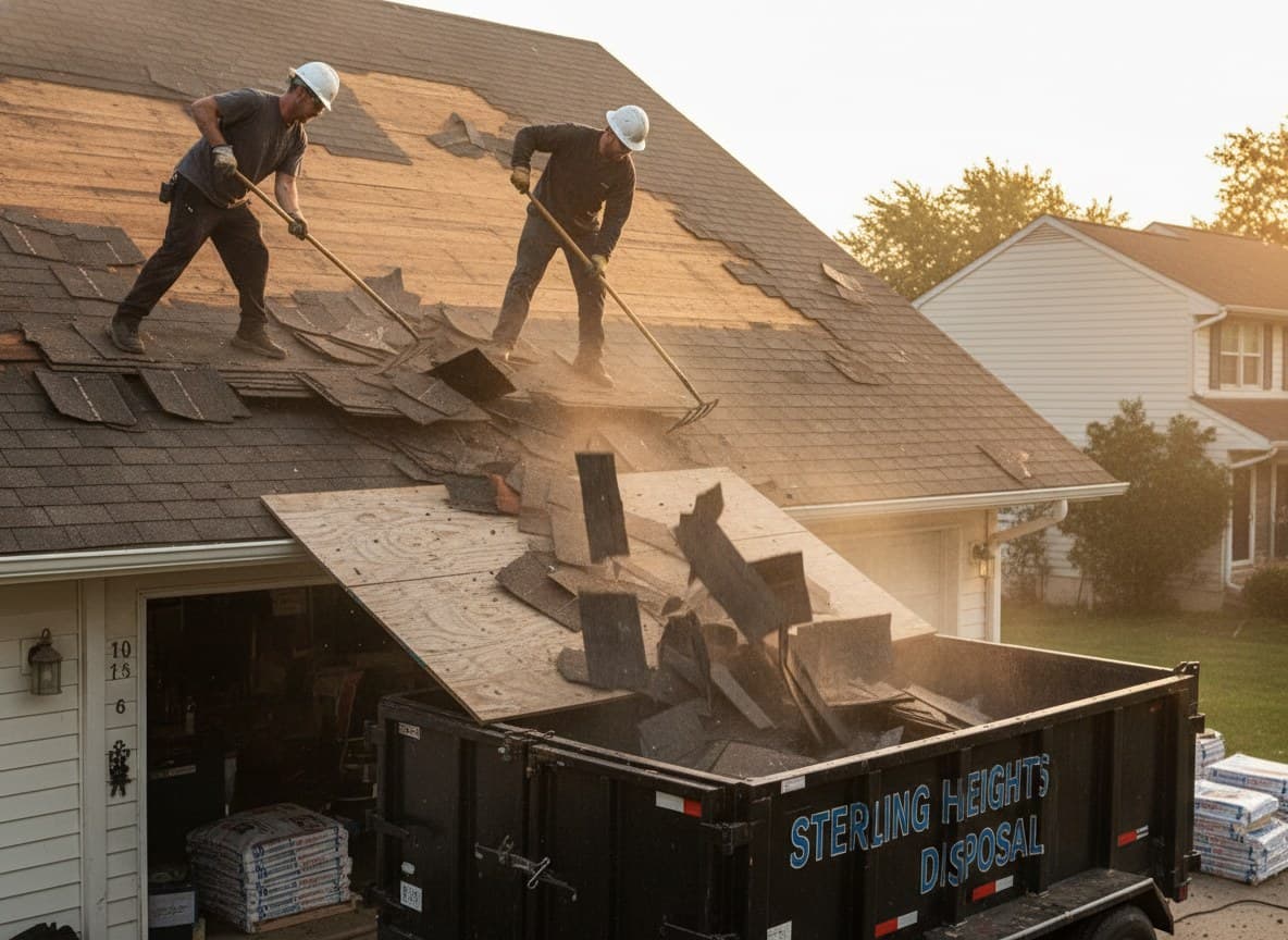 Full tear off underway on a Sterling Heights roof